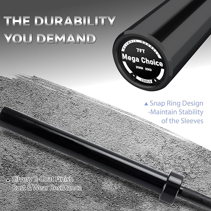 Barbell Bar for Weightlifting - 7FT Heavy Duty (1500LB/700LB), 4FT Short (500LB), 47" EZ Curl Bar