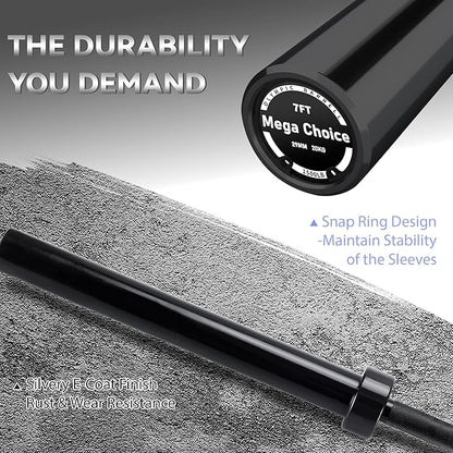 Barbell Bar for Weightlifting - 7FT Heavy Duty (1500LB/700LB), 4FT Short (500LB), 47" EZ Curl Bar