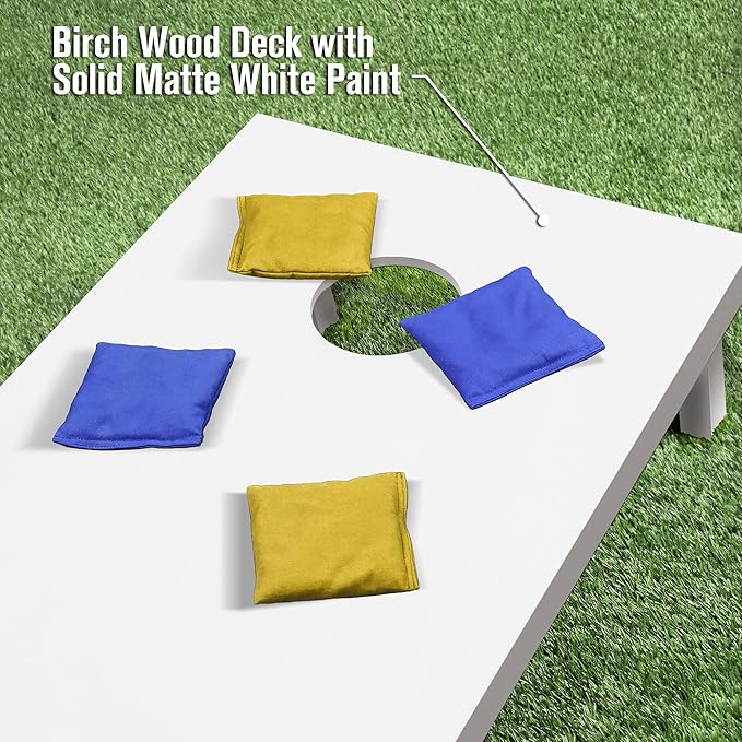 GoSports 4 ft x 2 ft Regulation Size Wooden Cornhole Boards Set - Includes Carrying Case and Over