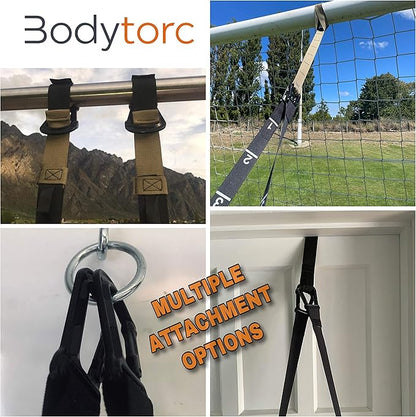 Suspension Trainer, Bodyweight Training Straps for Full Body Workouts at Home, Includes Door