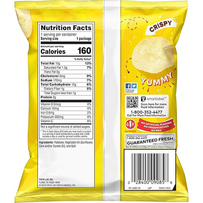 Lay's Potato Chips, Classic, 1 Ounce (Pack of 104)