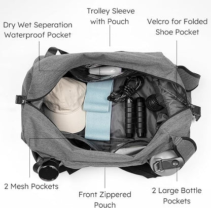 Gym Bag for Men with Shoes Compartment and Wet Pocket Convertible Duffle Bag and Gym Backpack
