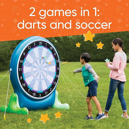 Hearthsong Jumbo 57-Inch Inflatable 2-in-1 Darts and Soccer Set with Double-Sided Scoreboard, Two