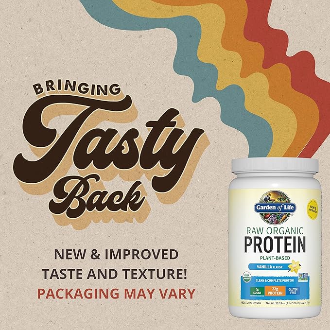 Garden of Life Protein Powder, Vegan Protein Powder, BCAA, Probiotics & Digestive Enzymes, Gluten &