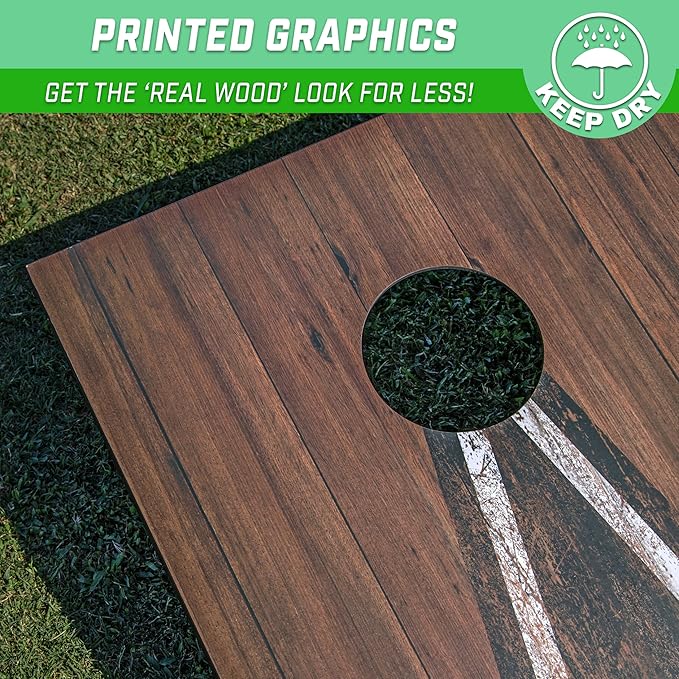 GoSports 3 x 2 ft Cornhole Board Set - Portable Outdoor Toss Game for Adults & Family - Includes
