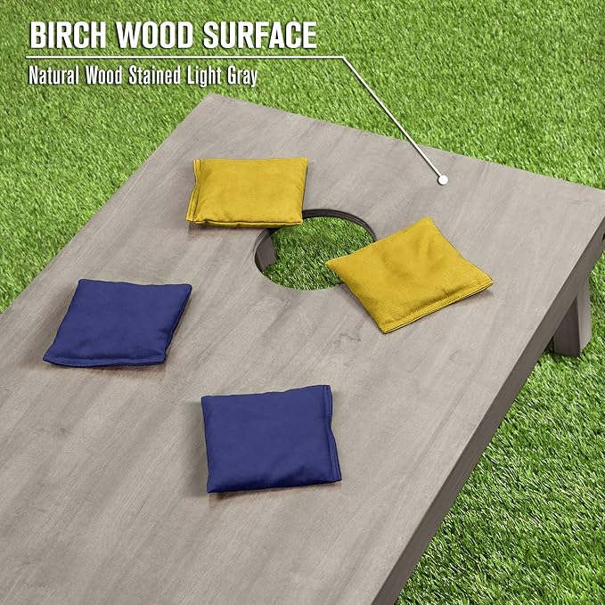 GoSports 4 ft x 2 ft Regulation Size Wooden Cornhole Boards Set - Includes Carrying Case and Bean