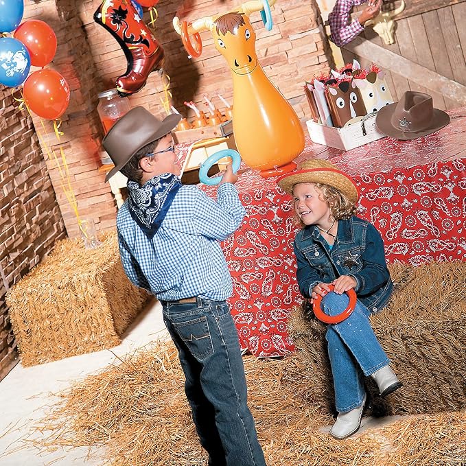 Fun Express Inflatable Bull Ring Toss Game - Premium Outdoor Games for Kids Ages 4-8 & Family |