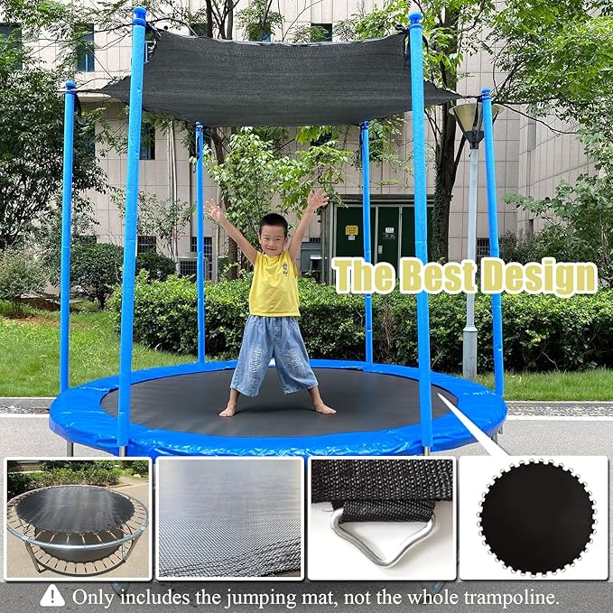Trampoline Mat, Fits 8FT Frame, with 42/48 V-Rings and Spring Tool, Replacement Jumping Mat