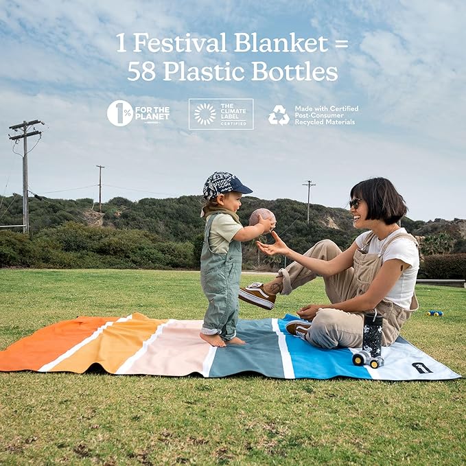 Nomadix Festival Blanket - Perfect for Picnics, Camping, & Lawn Seating - Plush Top & Water