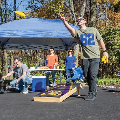 Wild Sports NCAA College 2' x 4' Wood Direct Print Tournament Cornhole Set, 8 Bean Bags, Vintage