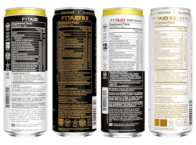 FITAID Post-Workout Recovery Drink Variety Sampler Pack, No Artificial Flavors or Sweeteners, 100%