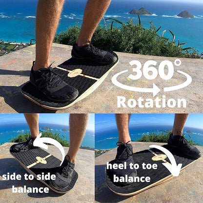Blue Planet Balance Surfer | Bamboo Balance Board for Office, Standing Desks, Surfing, SUP, Yoga