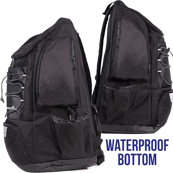 Athletico Swim Backpack - Swim Bag With Wet & Dry Compartments for Swimming, Beach, Camping - Pool