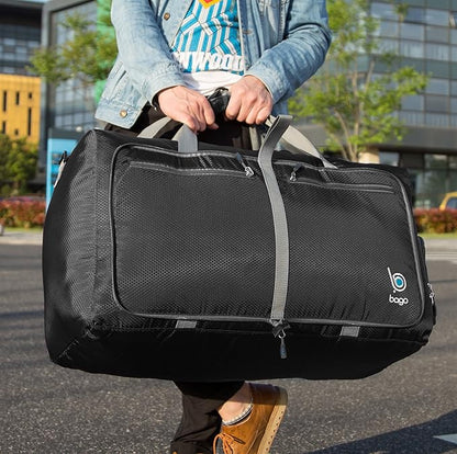 Bago Large Foldable Duffel Bags for Traveling Women & Men - 80L Packable Duffle Bag for Travel with