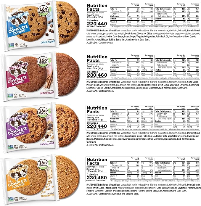 Lenny & Larry's The Complete Cookie, 8 Flavor Variety Pack, Soft Baked, 16g Plant Protein, Vegan