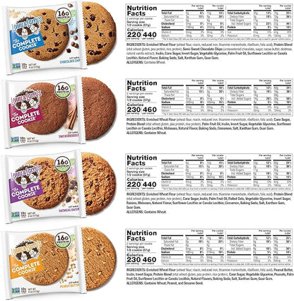 Lenny & Larry's The Complete Cookie, 8 Flavor Variety Pack, Soft Baked, 16g Plant Protein, Vegan
