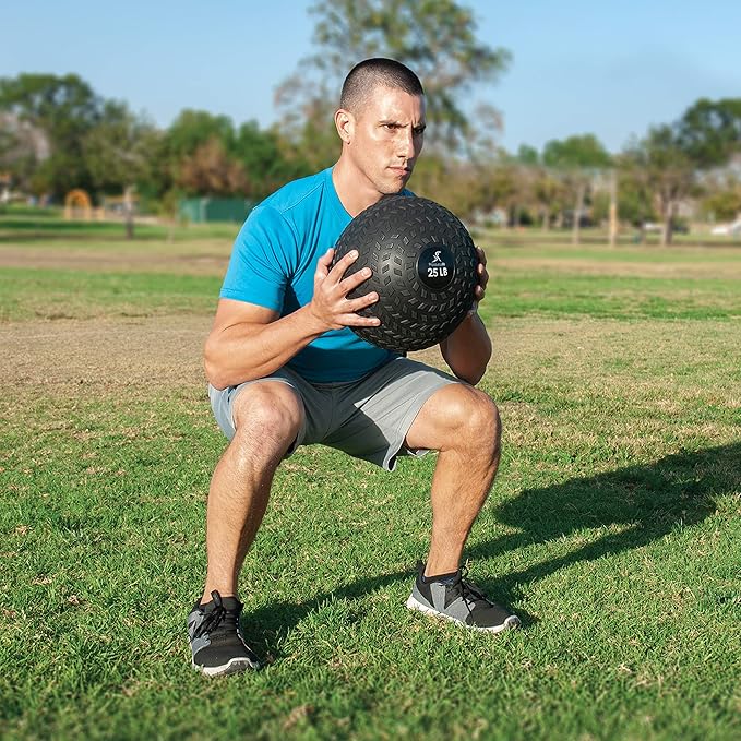 ProsourceFit Slam Medicine Balls 5, 10, 15, 20, 25, 30, 50lbs Smooth and Tread Textured Grip Dead