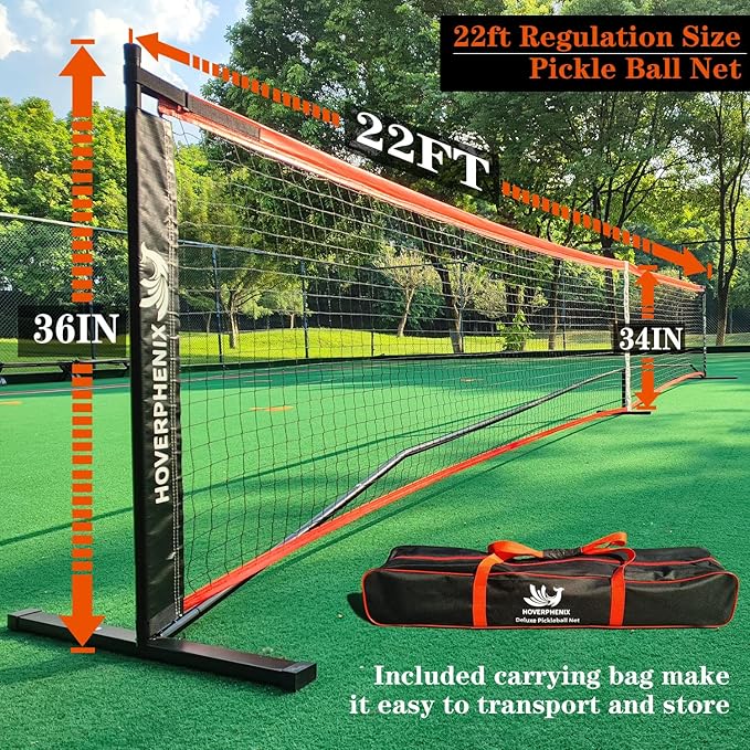 Pickleball Net for Driveway, Portable Pickleball Net System with Regualtion Size 22FT Pickle Ball