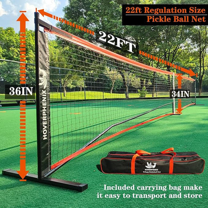 Pickleball Net for Driveway, Portable Pickleball Net System with Regualtion Size 22FT Pickle Ball