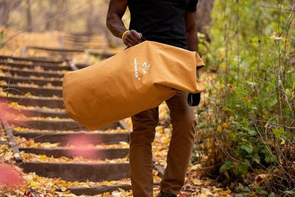 WHITEDUCK Top Load Canvas Folding Duffel Bag, Water Resistant Army Style Shoulder Bag for Men and