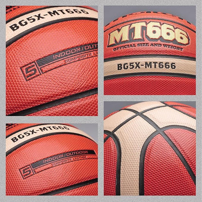 Training Soft Touch Rubber and Faux Leather Fighting Basketball, High Bounce Indoor Outdoor