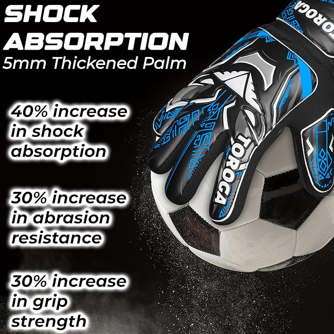 Goalkeeper Gloves for Kids & Youth – Soccer Goalie Gloves, Strong Latex Grip, Double Wrist Support
