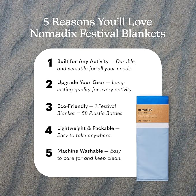 Nomadix Festival Blanket - Perfect for Picnics, Camping, & Lawn Seating - Plush Top & Water