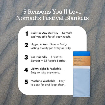 Nomadix Festival Blanket - Perfect for Picnics, Camping, & Lawn Seating - Plush Top & Water