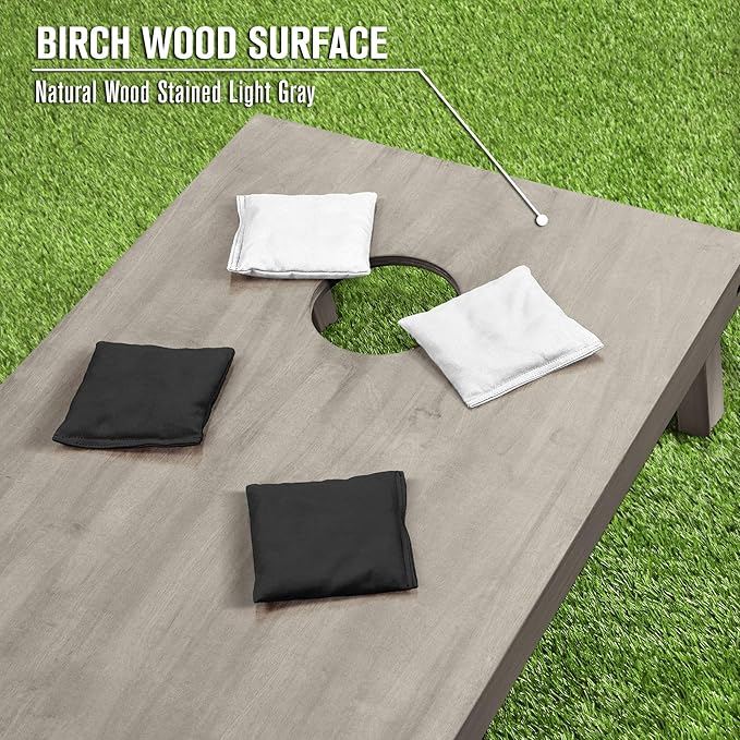 GoSports 4 ft x 2 ft Regulation Size Wooden Cornhole Boards Set - Includes Carrying Case and Bean