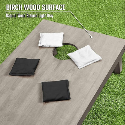 GoSports 4 ft x 2 ft Regulation Size Wooden Cornhole Boards Set - Includes Carrying Case and Bean