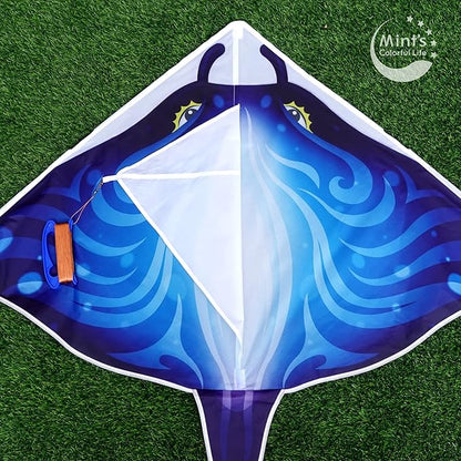 Mint's Colorful Life Devil Fish Kite for Kids and Adults，Easy to Fly Delta Kites Single Line Large
