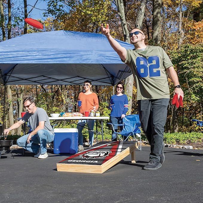 Wild Sports NCAA College 2' x 4' Wood Direct Print Tournament Cornhole Set, 8 Bean Bags, Vintage