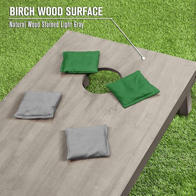 GoSports 4 ft x 2 ft Regulation Size Wooden Cornhole Boards Set - Includes Carrying Case and Bean