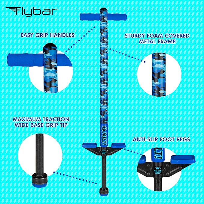 Flybar Pogo Stick for Kids, 40 to 80 Pounds, Perfect for Beginners, Easy Grip Foam Handles