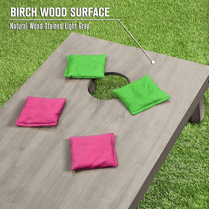 GoSports 4 ft x 2 ft Regulation Size Wooden Cornhole Boards Set - Includes Carrying Case and Bean