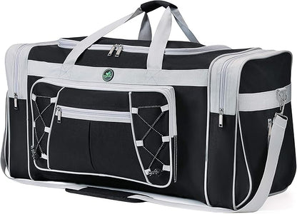 Travel Duffle Bags for Men 26" Black Weekender Over Night Carry On Bag, Lightweight Extra Large
