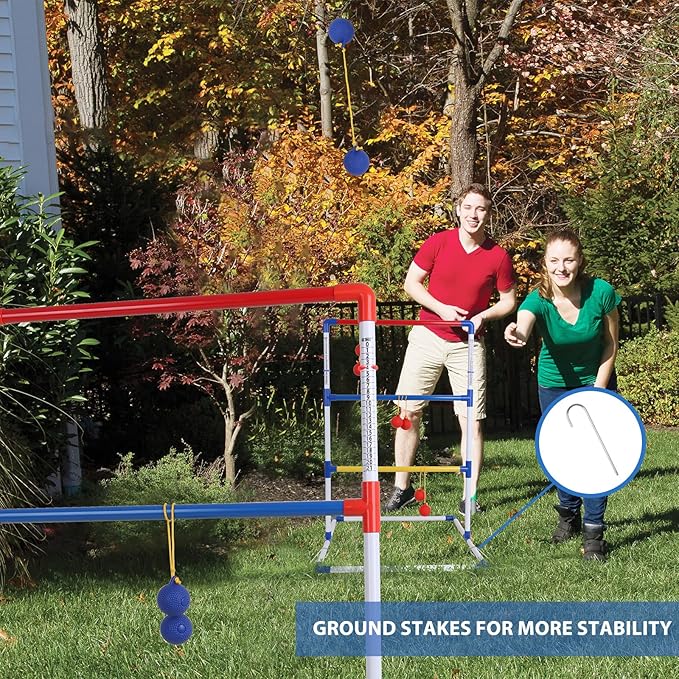 GSE Games & Sports Expert Premium Plastic Ladder Ball Toss Game Set with 6 Bolas & Carrying Bag