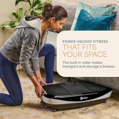 Lifepro Rumblex Max 4D Black Vibration Plate Exercise Machine with Loop Resistance Bands for Home