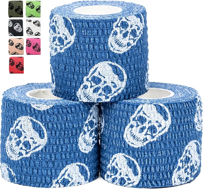 Gymreapers Hook Grip Weightlifting Tape (3 Pack) Premium Adhesive Thumb Skull Tape for Finger