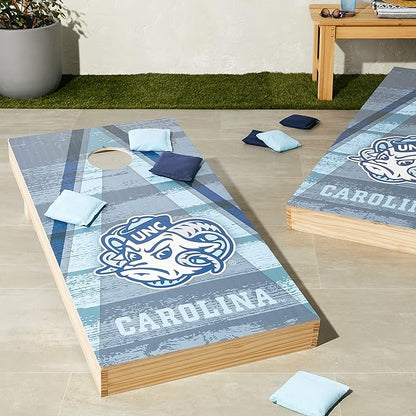 Wild Sports NCAA College 2' x 4' Wood Direct Print Tournament Cornhole Set, 8 Bean Bags, Vintage