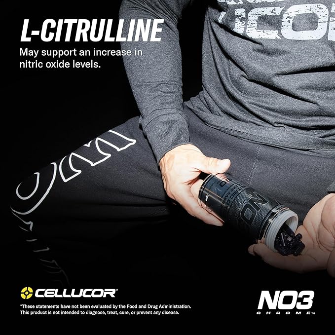 Cellucor NO3 Chrome Nitric Oxide Supplements with Arginine Nitrate for Muscle Pump & Blood Flow, 90