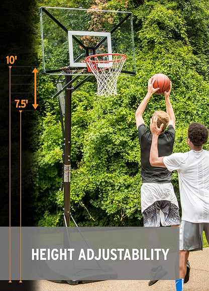 Silverback NXT Portable Adjustable 10ft Outdoor Basketball Hoop - 50" and 54" Basketball Goal