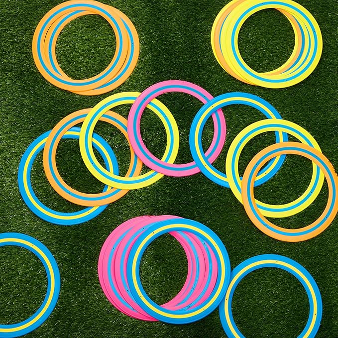 Jenaai 20 Pcs Flying Disc for Kids 10 Inch Flying Ring Adults Pool Disc for Family Outdoor Beach