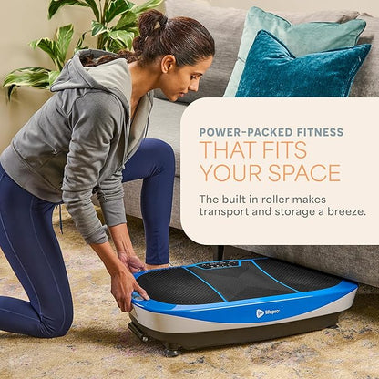 Lifepro Rumblex Max 4D Black Vibration Plate Exercise Machine with Loop Resistance Bands for Home