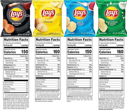 Lay's Potato Chips, 4 Flavor Variety Pack, 1 oz Single Serve Bags, (40 Pack)