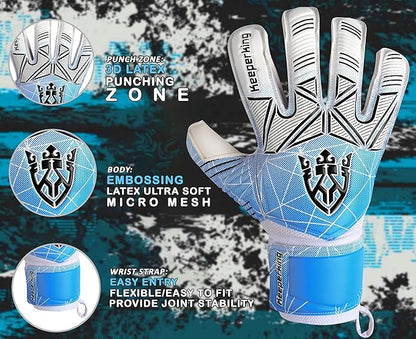 Soccer Goalie Goalkeeper Gloves for Kids Boys Youth & Adult,Latex Strong Grip Palms with Removable