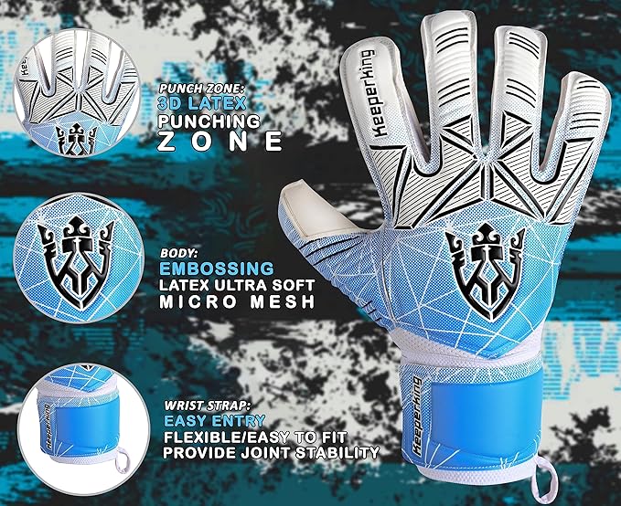 Soccer Goalie Goalkeeper Gloves for Kids Boys Youth & Adult,Latex Strong Grip Palms with Removable