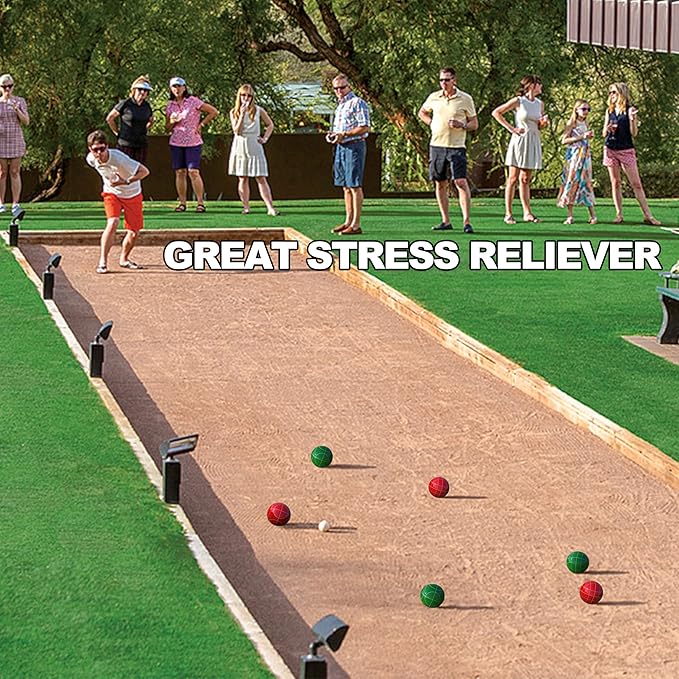 Bocce Ball Set Regulation Size and Weight for Professional Tournament, Backyard, Beach, Lawn Game