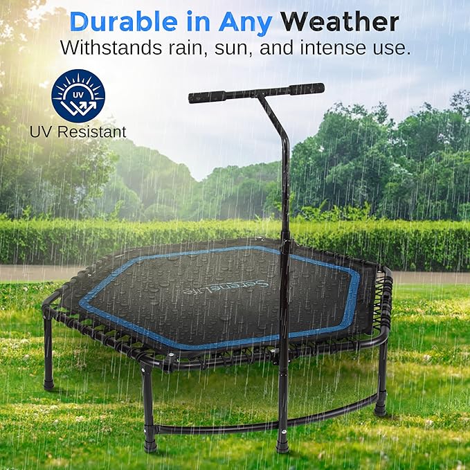 SereneLife 40"/50" Mini Trampoline for Adults - 450/550LBS Fitness Trampoline with Reinforced