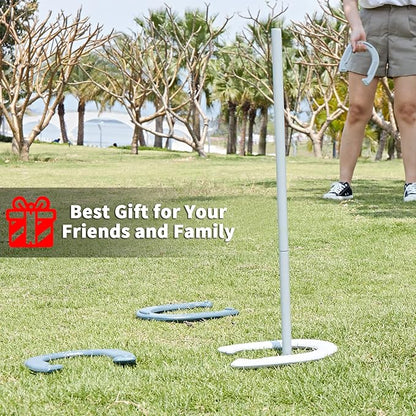 Horseshoes Outside Game Set - Universal Size Lawn Horseshoes Outdoor Games for Parties Beach